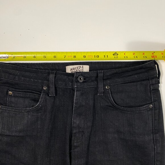 Naked & Famous SuperSkinnyGuy Black Denim Jeans men's size 31x27 - Picture 7 of 9